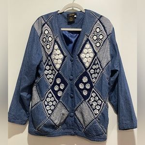 VTG Balla Balla Buttons Grannycore Jacket Size Large